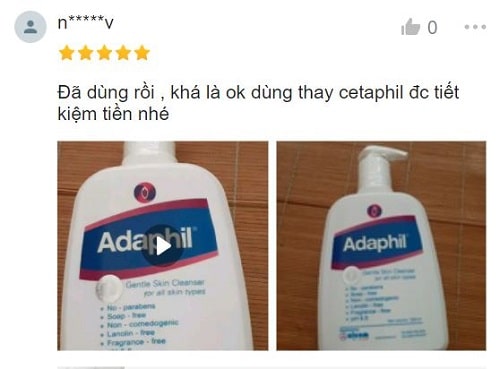 Đánh giá khách hàng về em sữa rửa mặt Adaphil